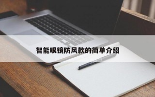 智能眼镜防风款的简单介绍