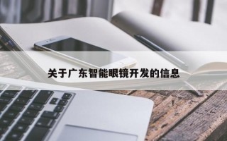 关于广东智能眼镜开发的信息